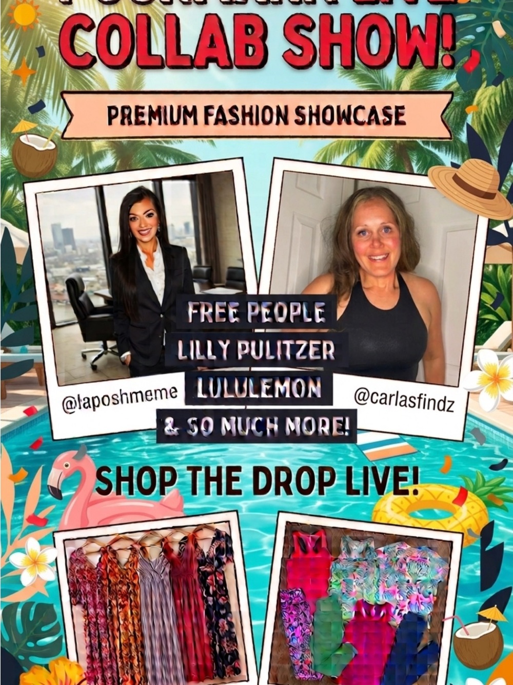 Summer Collab Shop Poster - Bright Tropical Graphic